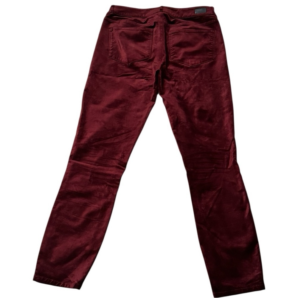 Paige Verdugo Crimson Burgundy Ankle Velvet Skinny Jeans Size 27 EUC - Picture 4 of 8